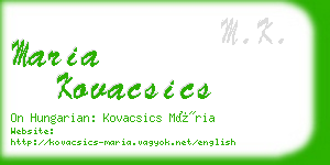 maria kovacsics business card